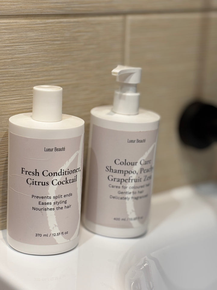Lueur Beauté Fresh Conditioner Citrus Cocktail and Colour Care Shampoo – natural hair care products
