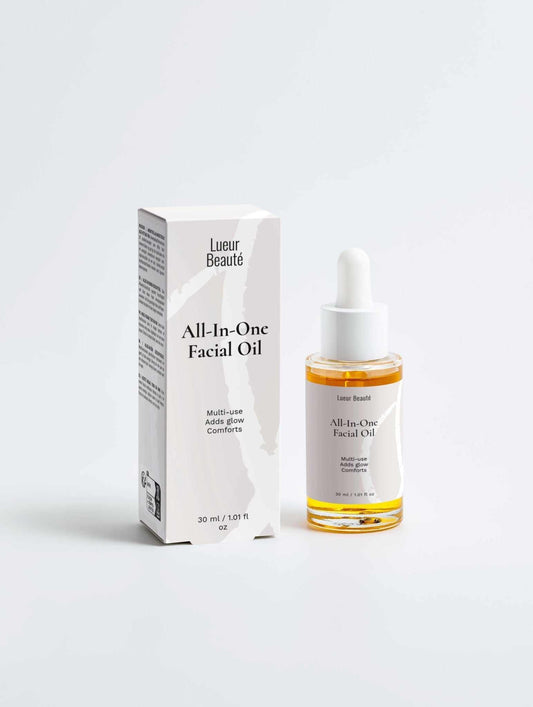 All - in - One Facial Oil – With Avocado & Jojoba for Deep Hydration & Glow - Lueur Beauté Multi-Purpose Facial Oil