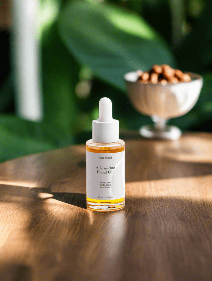 All - in - One Facial Oil – With Avocado & Jojoba for Deep Hydration & Glow - Lueur Beauté Multi-Purpose Facial Oil