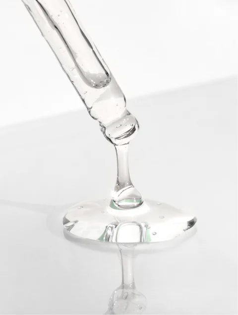 Caffeine gel booster lightweight gel texture shown with pipette for fast absorbing skincare
