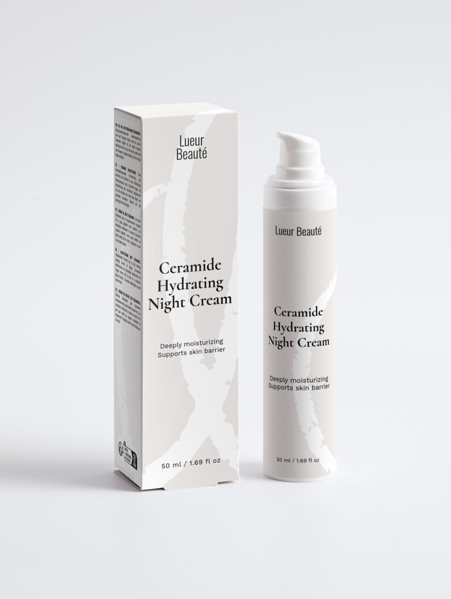 Ceramide Hydrating Night Cream with packaging on a white background