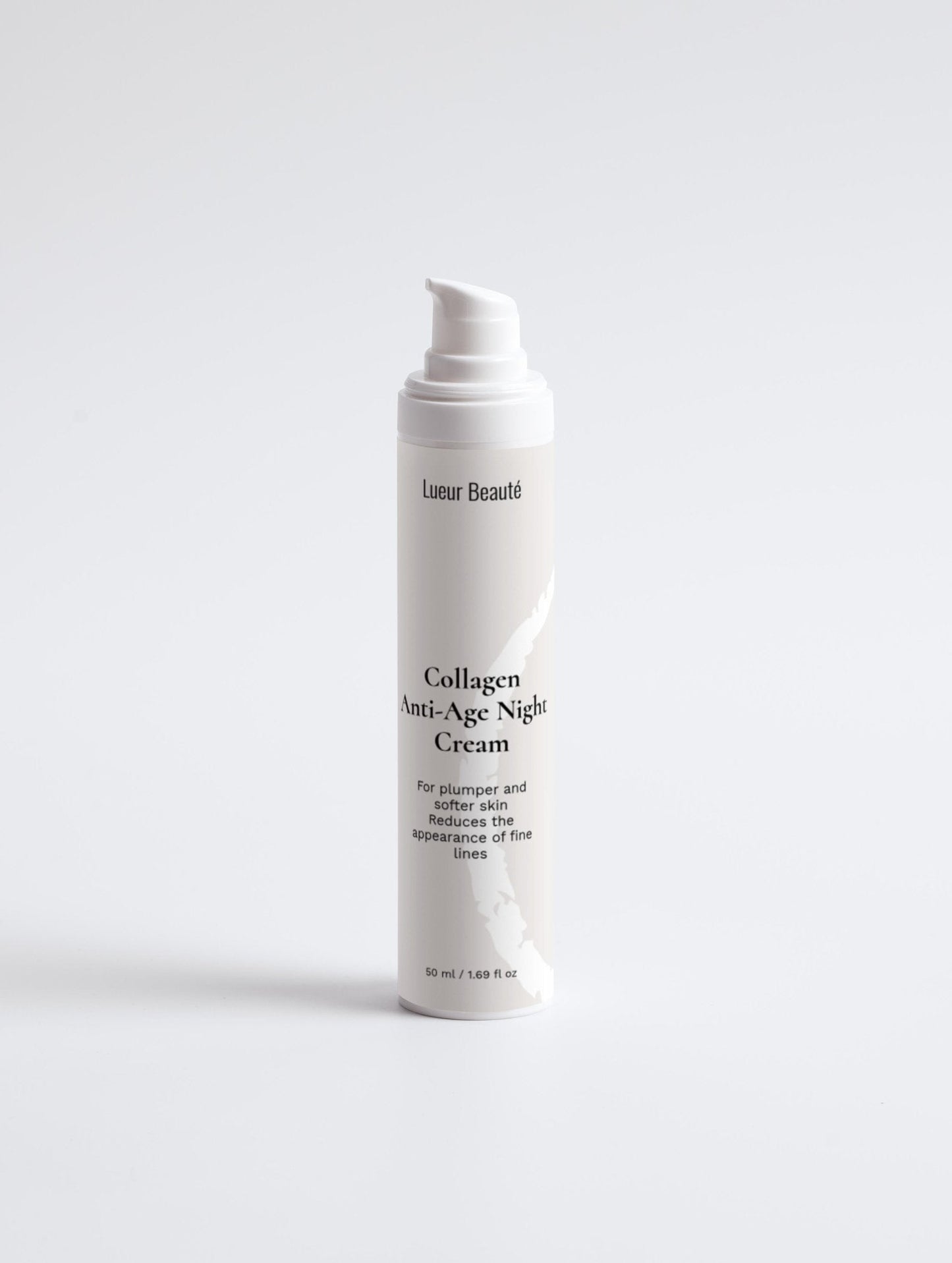 Collagen anti-age night cream bottle on a white background
