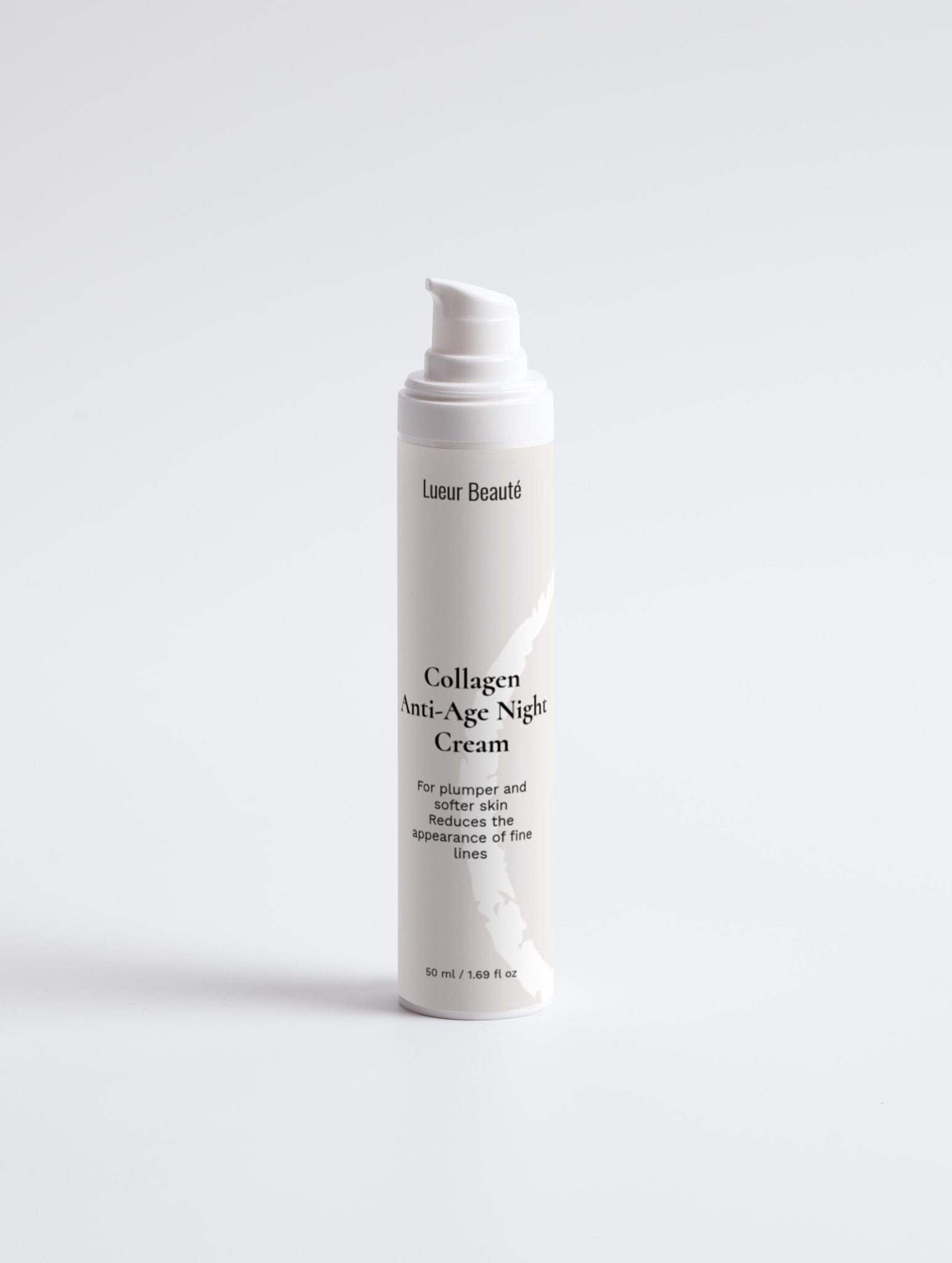 Collagen anti-age night cream bottle on a white background