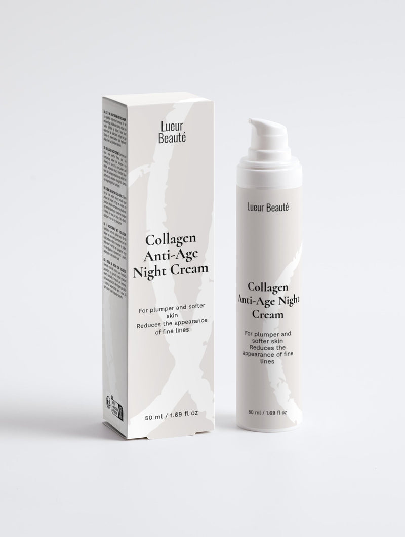 Collagen Night Cream – Anti - Aging Moisturizer for Firm & Smooth Skin - Lueur Beauté
