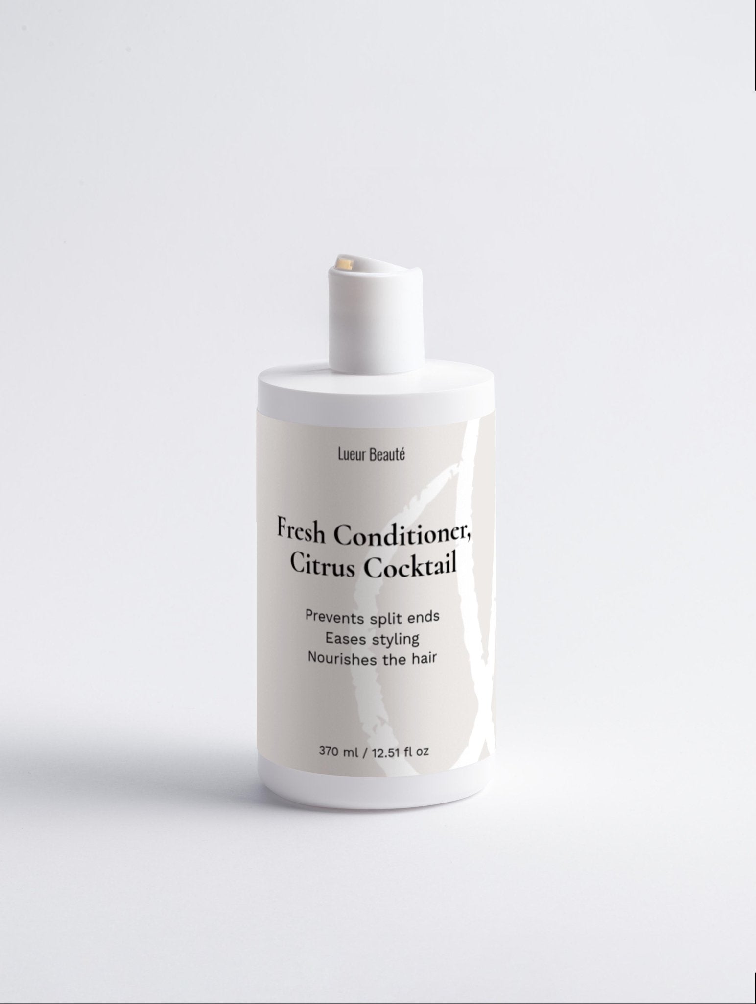 Lueur Beaute bottle of Fresh Conditioner Citrus Cocktail on a light gray background