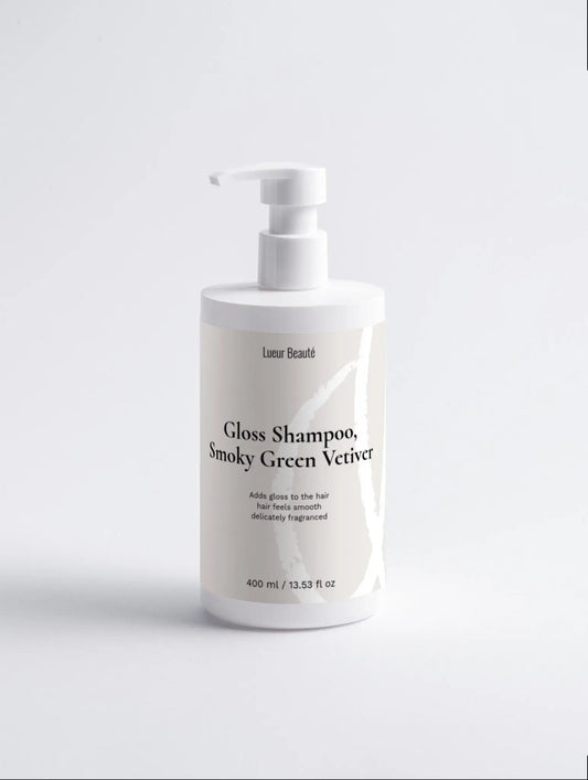 Gloss Shampoo – Smoky Green Vetiver, Shine & Hydration for All Hair Types, 400 ml - Lueur Beauté