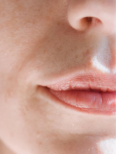 Close-up of hydrated smooth skin showing results of sensitive skin overnight cream use