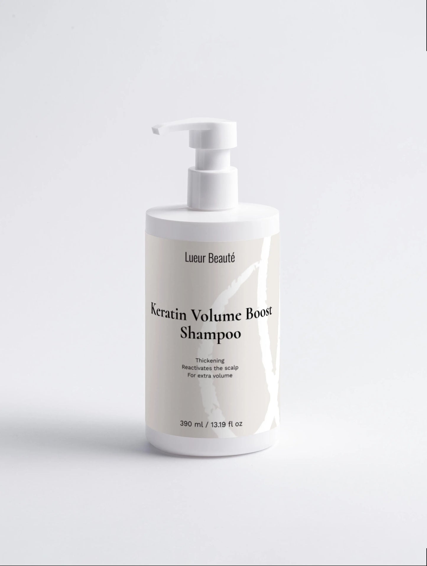 Lueur Beaute Keratin Volume Boost Shampoo for fine hair volumizing keratin shampoo product bottle