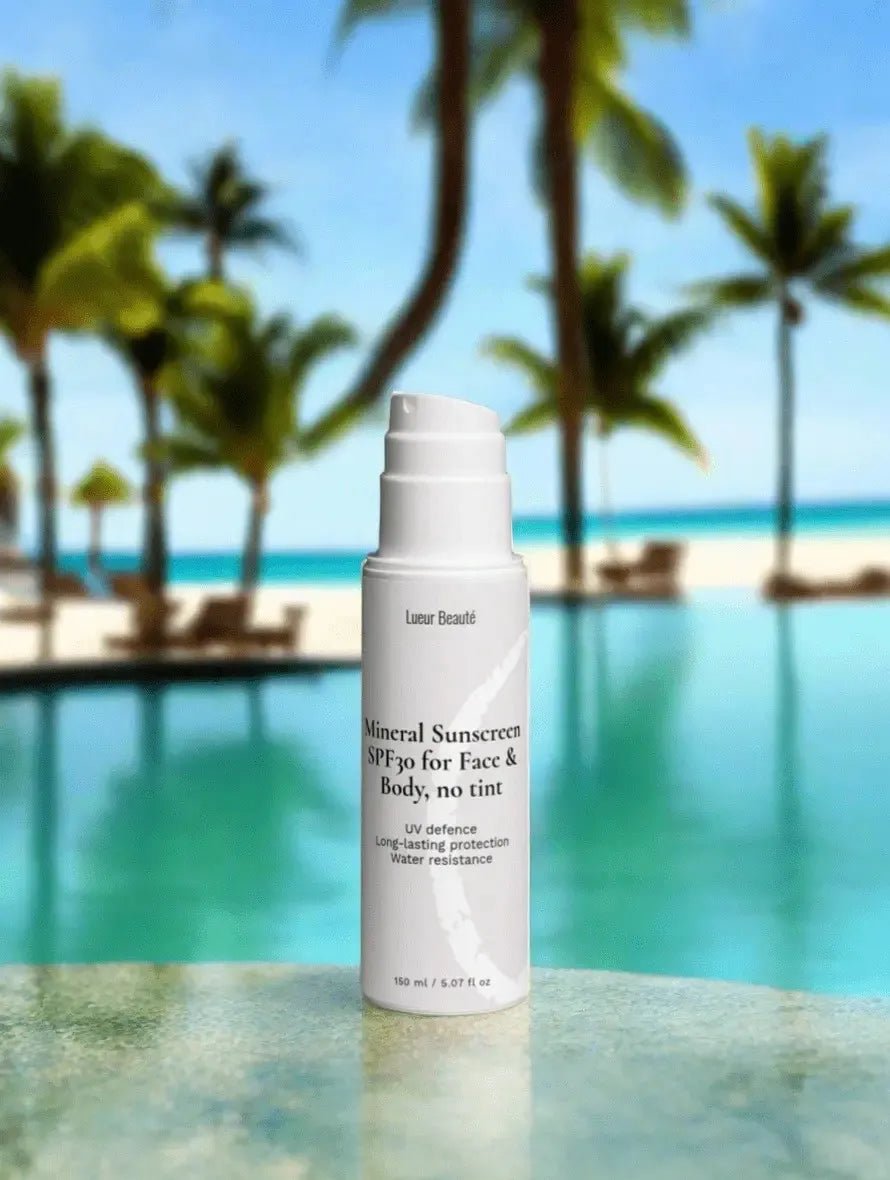 Mineral Sunscreen SPF30 for Face & Body – Broad Spectrum Sun Protection, No Tint, 150 ml - Lueur Beauté