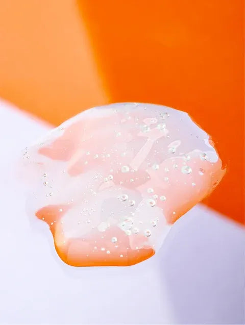 Close-up of niacinamide gel moisturiser texture with hydrating and lightweight consistency